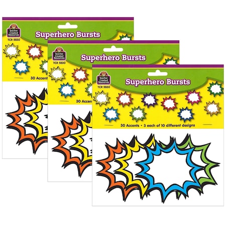 Teacher Created Resources Superhero Burst Accents, 30 Pieces, PK3 TCR5830